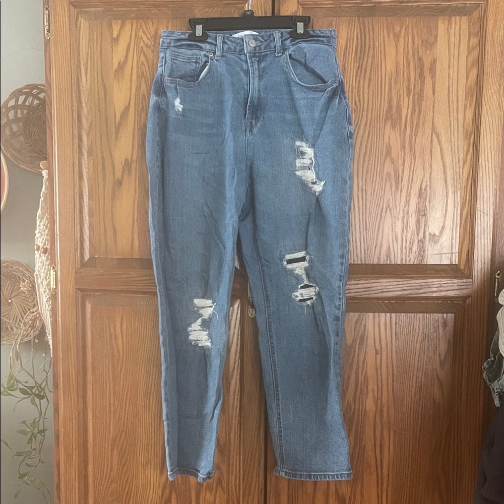 Distressed Blue Jeans